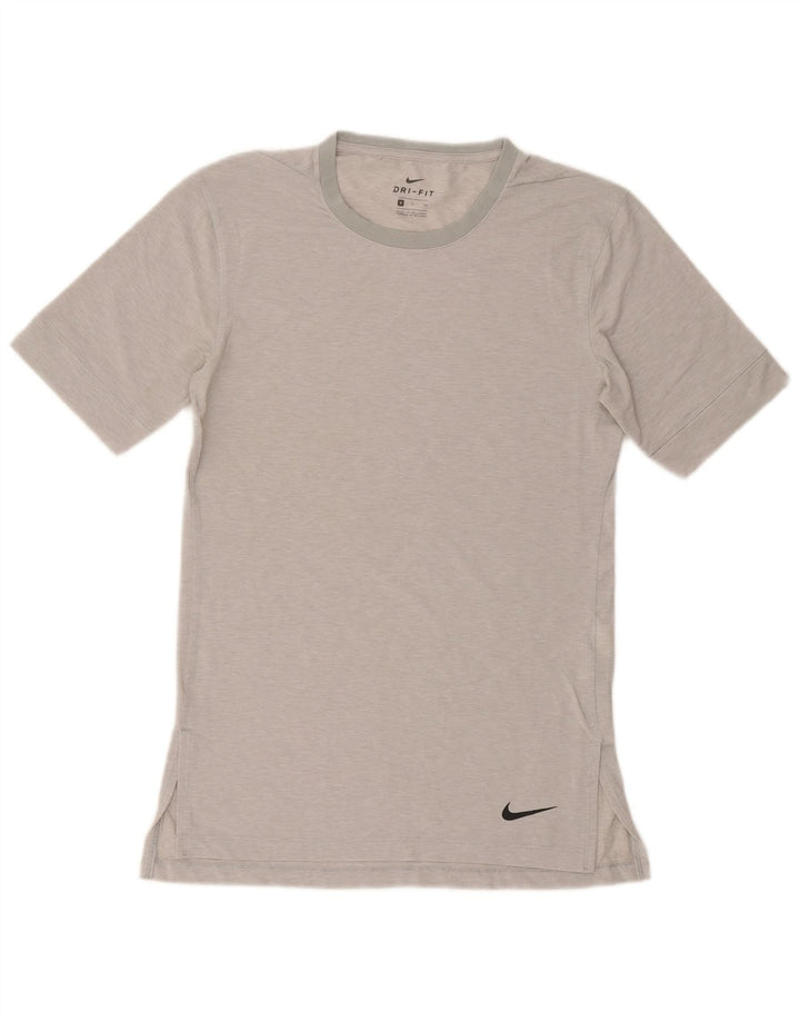 NIKE Mens Dri Fit T-Shirt Top Small Grey Polyester