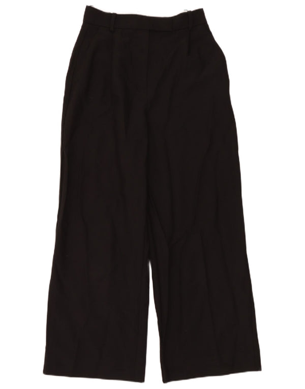 Zara Damen-Anzughose mit weitem Bein, Größe S, W26, L28, Schwarz, Polyester