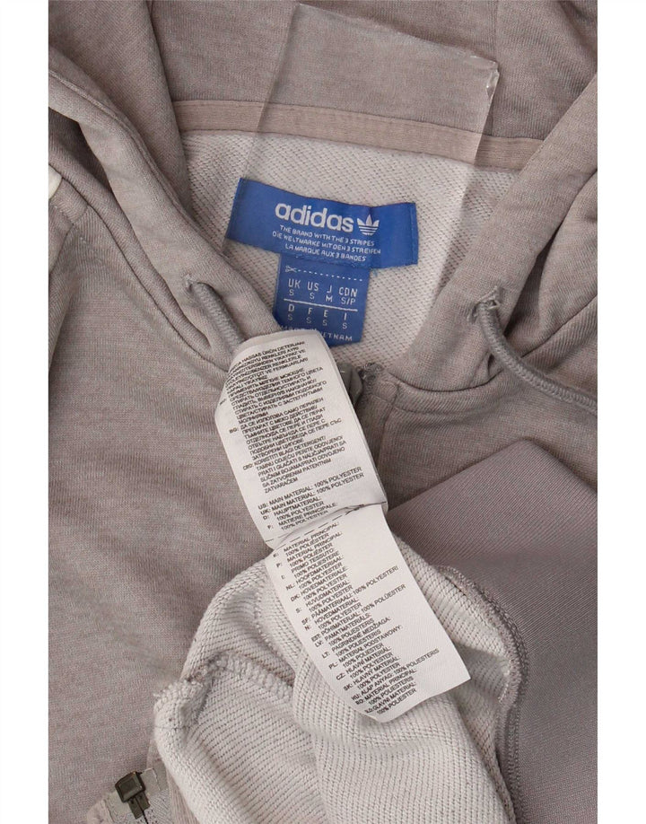Adidas Pull à capuche zippé pour homme Petit gris Polyester