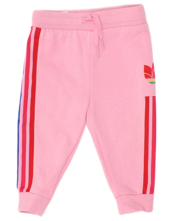 Adidas Pantalon de survêtement graphique pour bébé fille 9-12 mois Rose