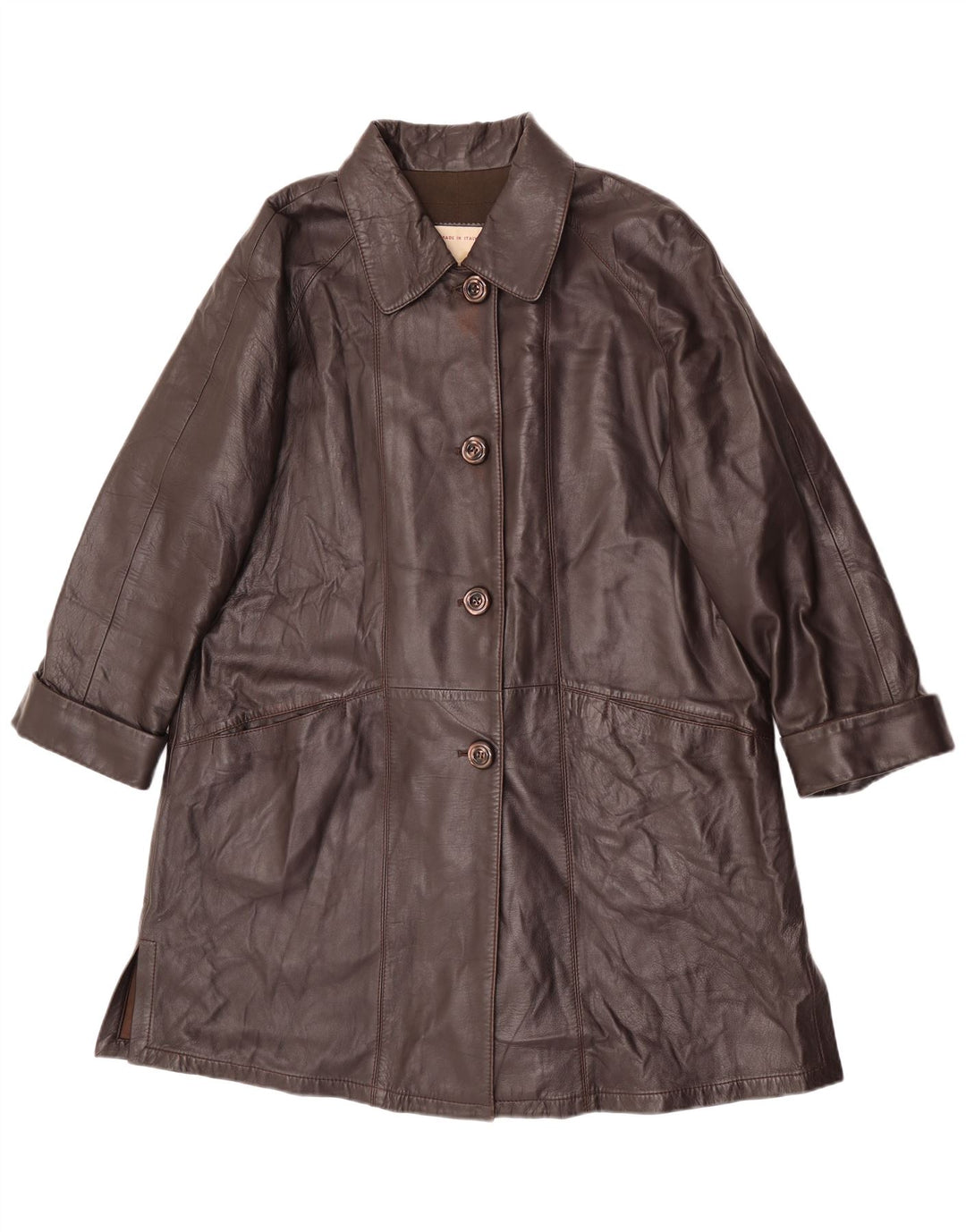 Cappotto in Pelle Donna Dibi IT 48 XL Pelle Marrone