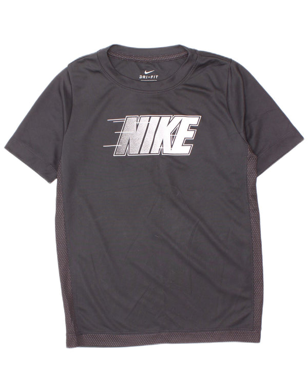 Nike Boys Dri Fit grafikus póló felső 8-9 éves kis fekete színben