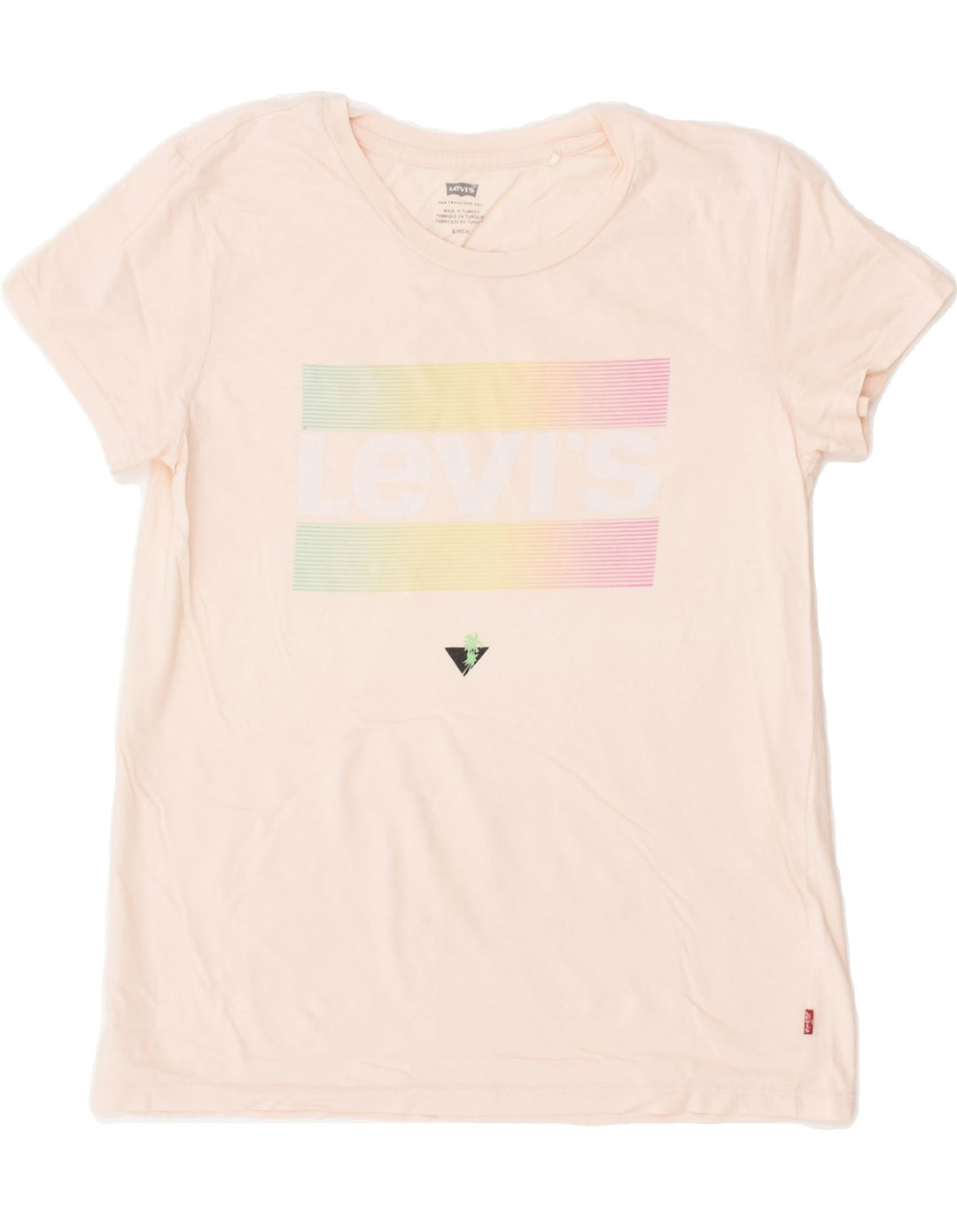 LEVI'S Womens Graphic T-Shirt Top UK 10 Small Pink Cotton | Vintage Levi's | Thrift | Second-Hand Levi's | Used Clothing | Messina Hembry 