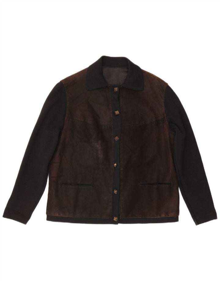 Vintage ženska bomber jakna standardnog kroja IT 48 srednje smeđe boje