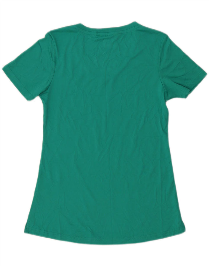 FILA Womens Graphic T-Shirt Top UK 10 Small Green Polyester
