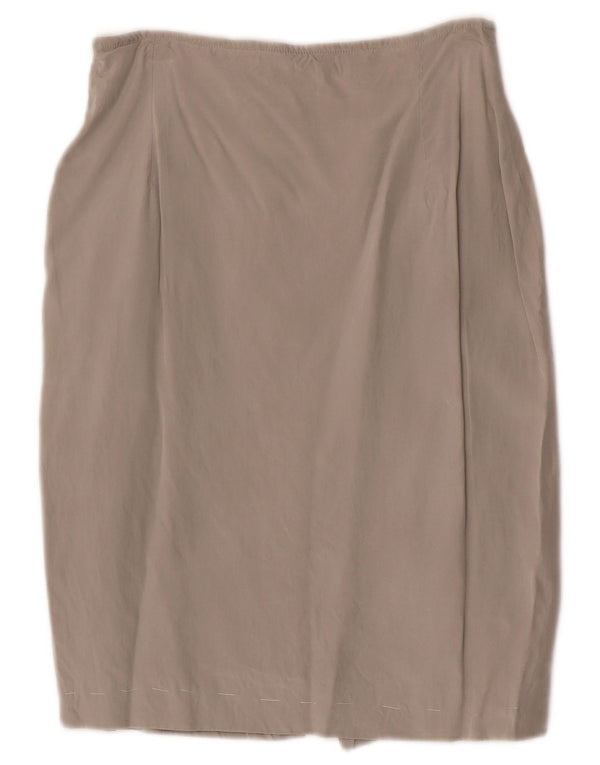 i Blues Damen Bleistiftrock IT 44 Medium W26 Beige Seide