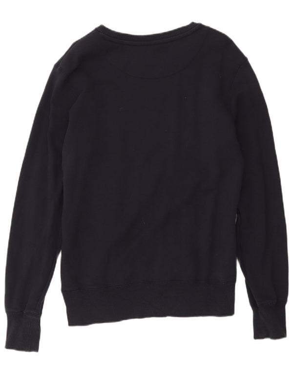 Nike Womens Graphic Sweatshirt Jumper UK 14 Medium Navy Blue Cotton