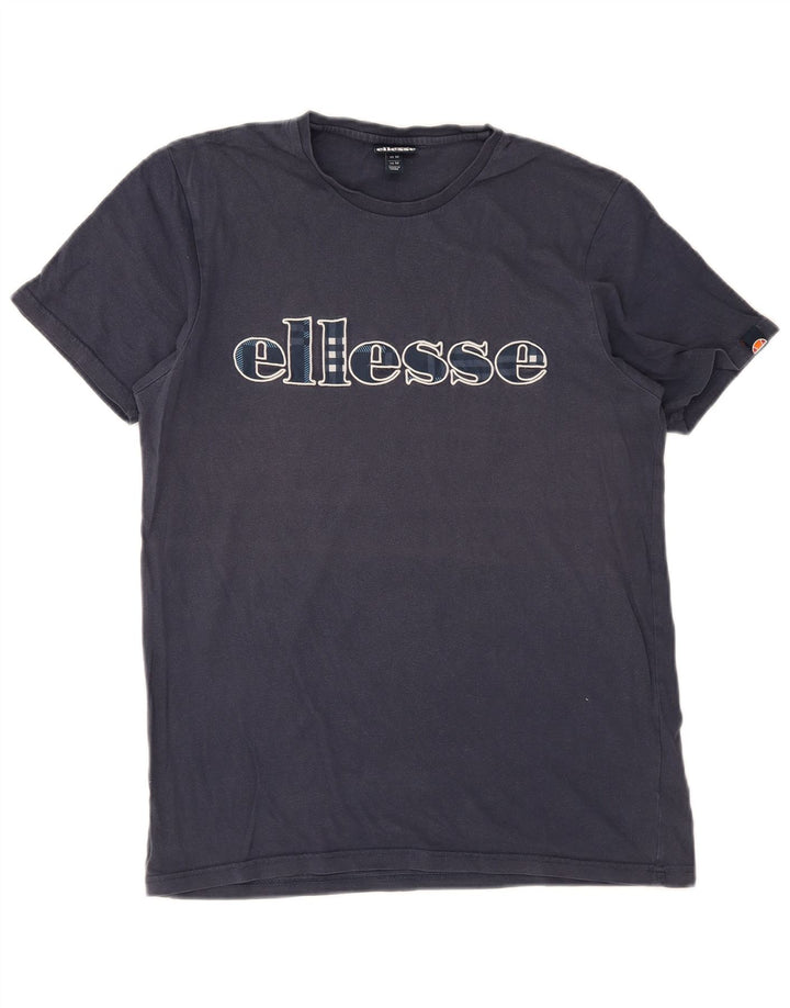 Ellesse Mens Graphic T-Shirt Top Medium Navy Blue Cotton