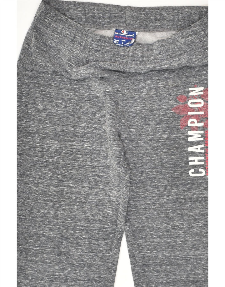 CHAMPION Girls Graphic Tracksuit Trousers Joggers 11-12 Years Large Grey | Vintage Champion | Thrift | Second-Hand Champion | Used Clothing | Messina Hembry 