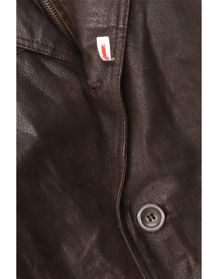 Куртка мужская кожаная Bata IT 54 2XL Коричневая