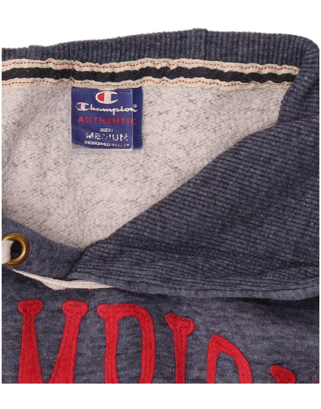 CHAMPION Suéter masculino com capuz gráfico médio azul salpicado