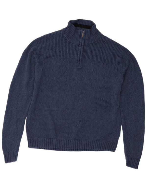 Maglione da uomo con collo con zip Pierre Cardin 2XL acrilico blu navy