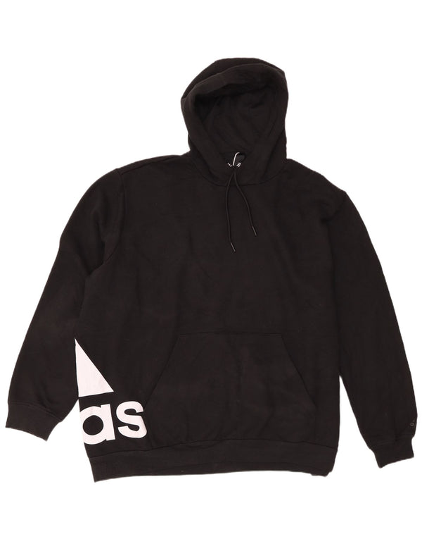 Adidas Mens Graphic Loose Fit Hoodie Jumper XL Black Cotton
