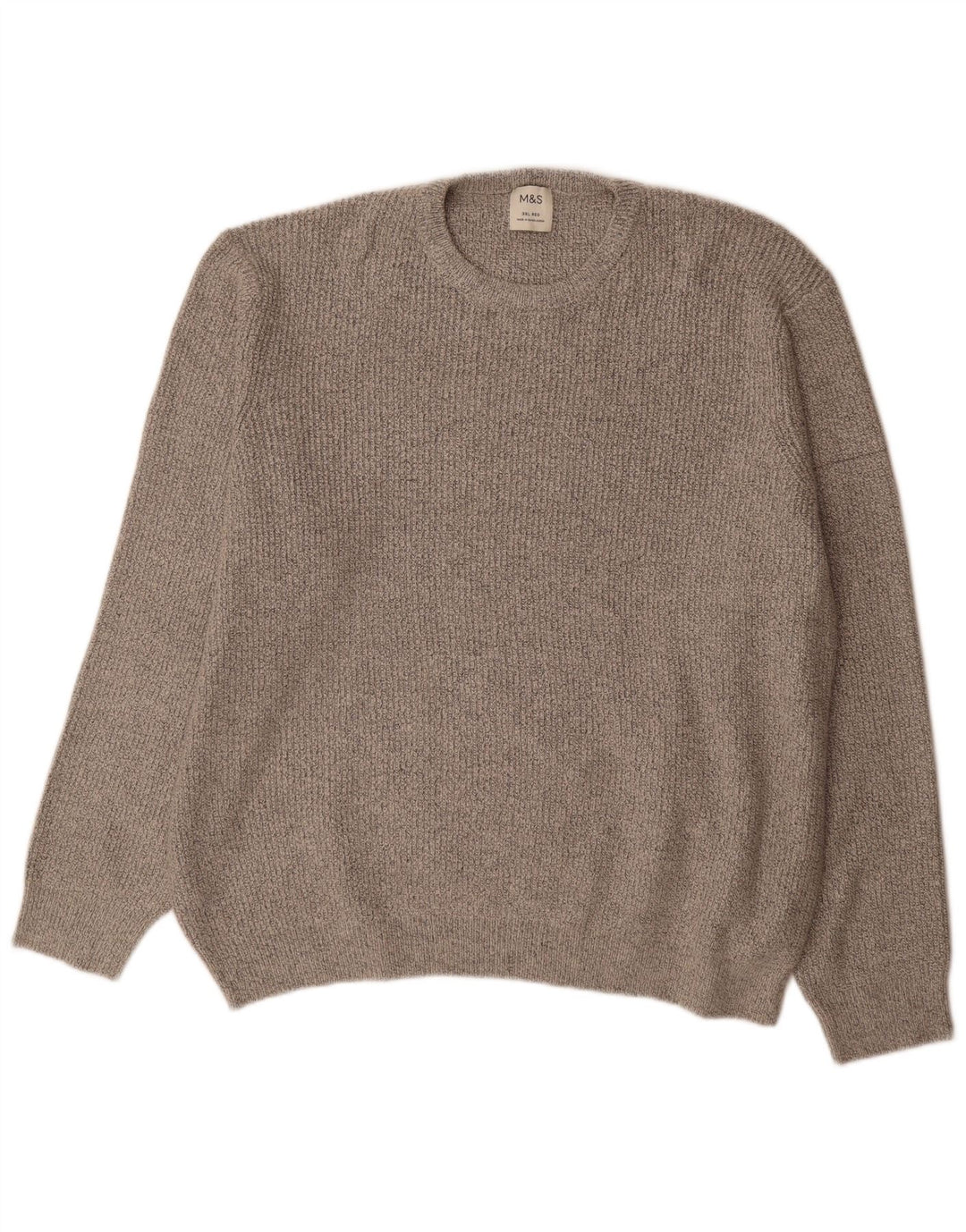 Marks & Spencer Herren-Pullover mit Rundhalsausschnitt, 3XL, Grau, Polyamid