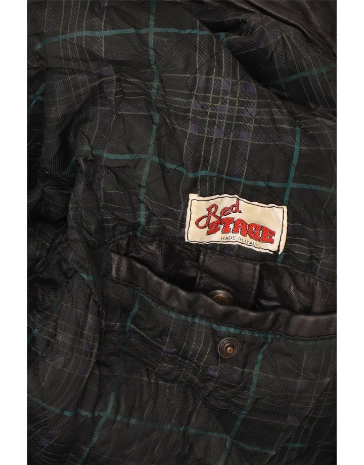 VINTAGE Womens Leather Jacket UK 18 XL Black Vintage Vintage and Second-Hand Vintage from Messina Hembry 