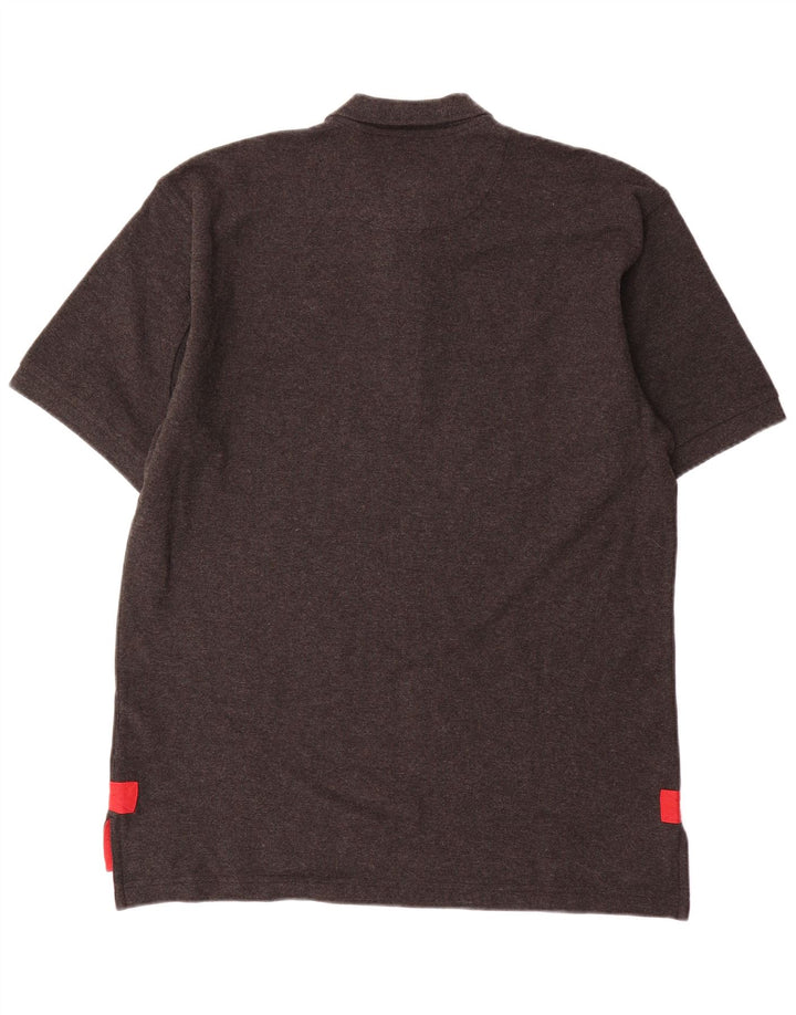 Orvis Mens Polo Shirt Medium Grey Flecked Cotton