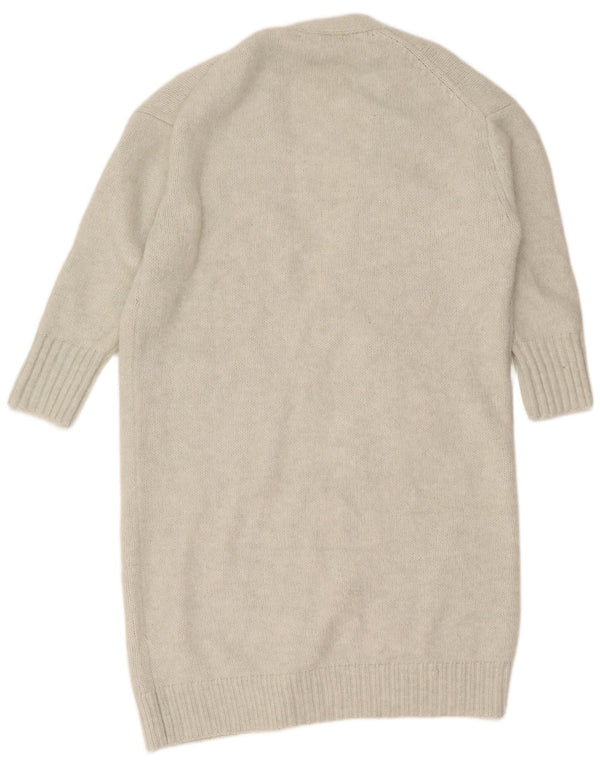 Zara Womens Oversized Longline Open Cardigan Sweater UK 6 XS Grey Polyester