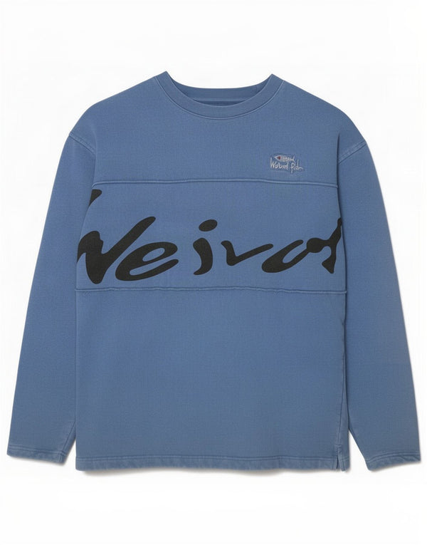 Weird Fish Herren-Sweatshirt mit Grafik, Größe S, Blau, Baumwolle