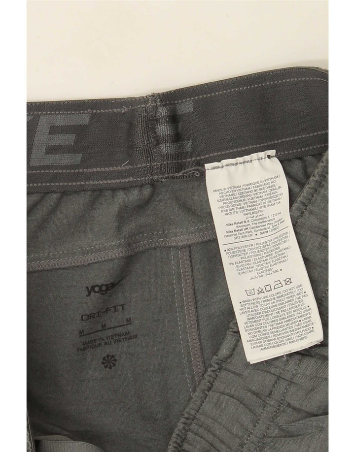 Nike Mens Yoga Tracksuit Trousers Joggers Medium Grey Flecked Polyester