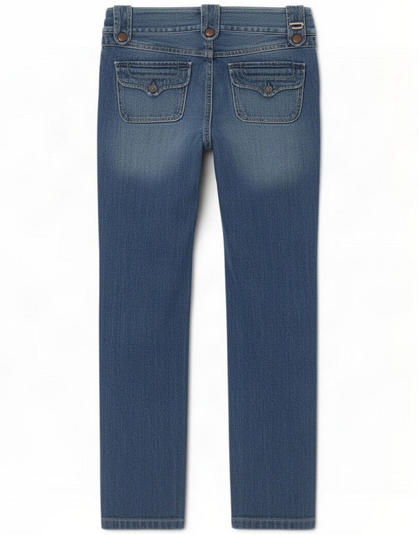 Diesel Womens Low Waist Straight Jeans W29 L29 Blue Cotton