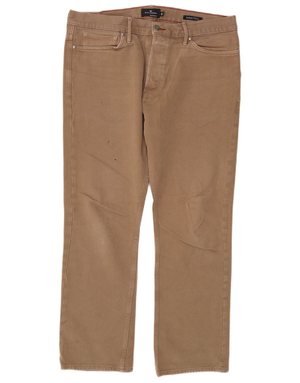 Marks & Spencer Herre Blue Harbor Regular Fit Casual Bukser W36 L31 Beige