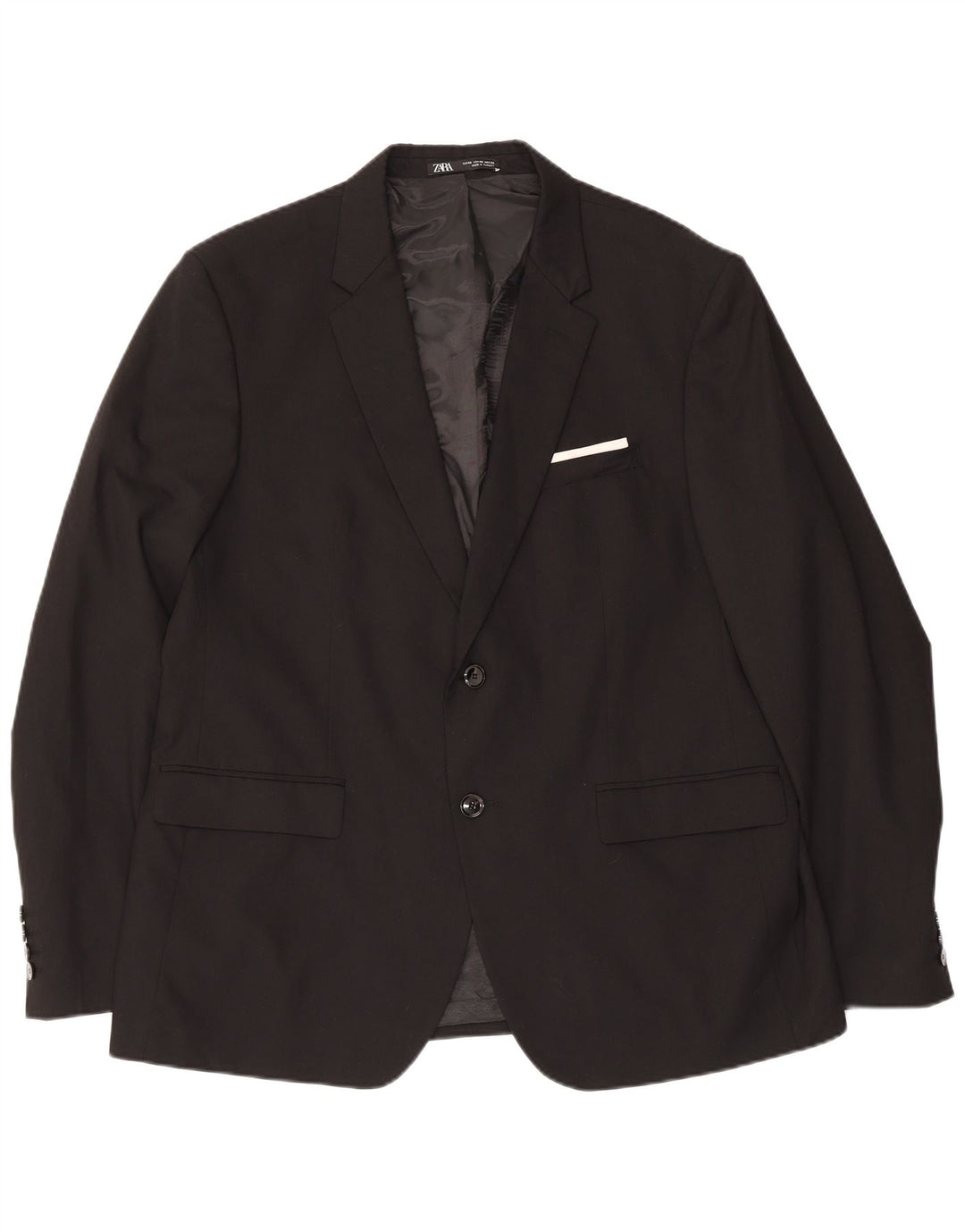 Zara Herre 2-knaps blazerjakke EU 56 XL Sort Polyester
