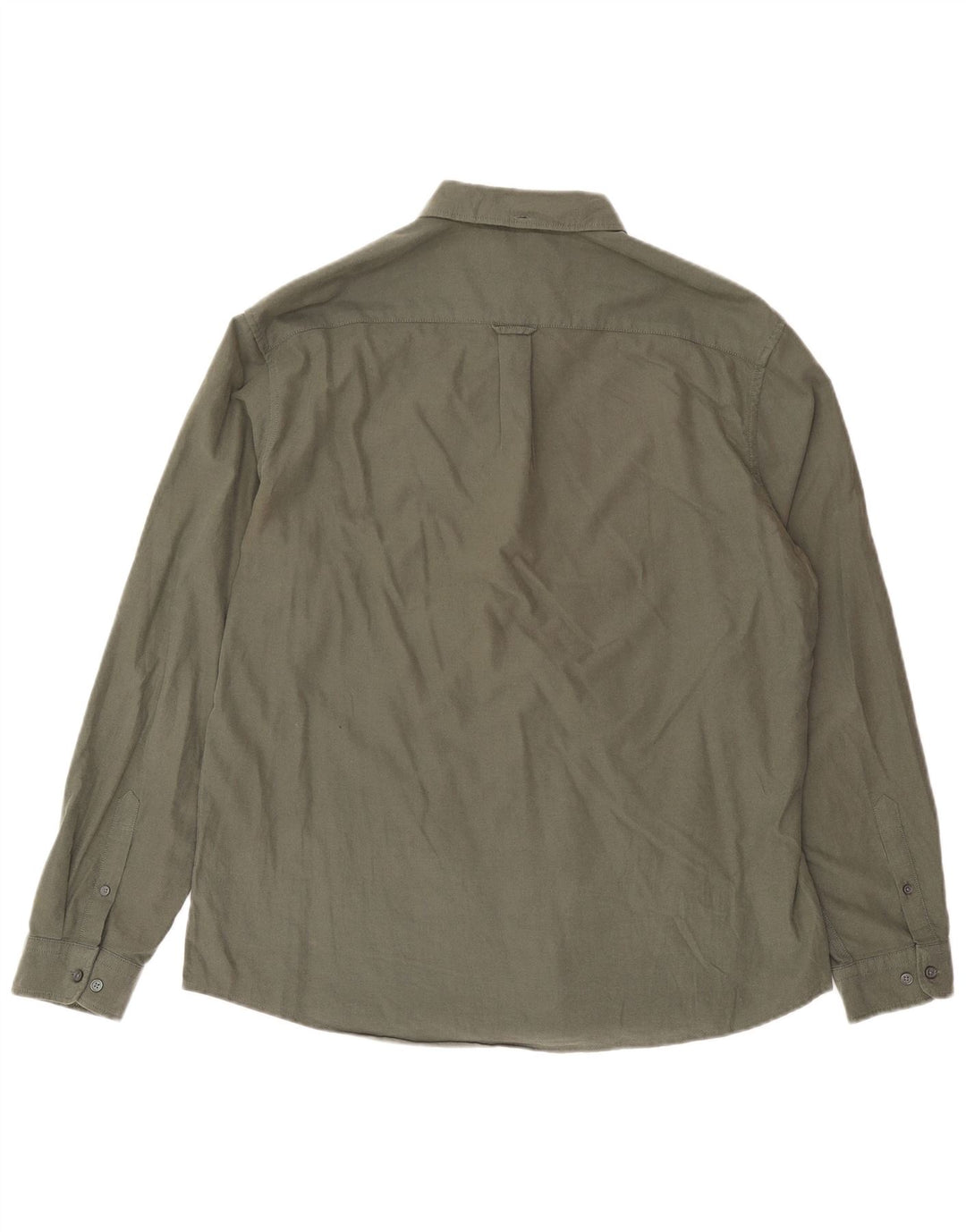 Marks & Spencer Mens Shirt XL Khaki Cotton