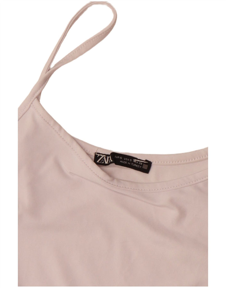 ZARA Womens Cami Top UK 8 Small Pink Polyamide