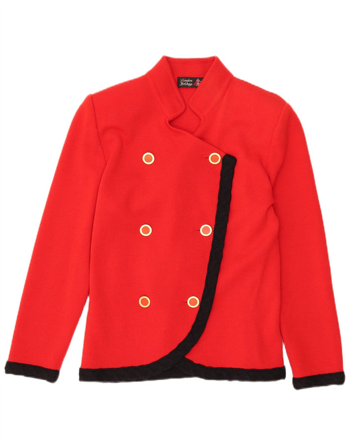 Vintage Damen Zweireihige Blazerjacke IT 42 Mittelroter Farbblock
