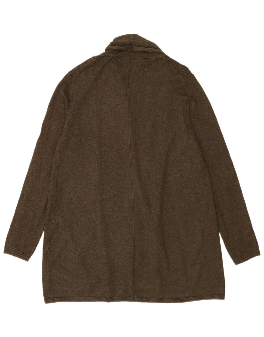Zara Womens Open Cardigan Sweater UK 12 Medium Khaki Viscose