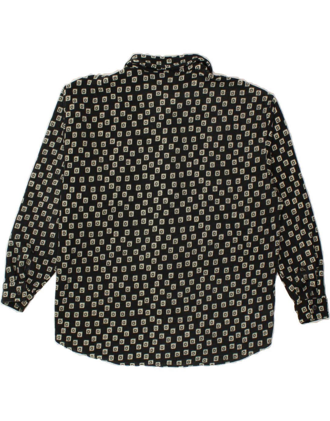 DIADORA Womens Oversized Shirt UK 10 Small Black Geometric Vintage Diadora and Second-Hand Diadora from Messina Hembry 