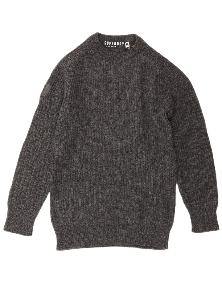 Superdry sweater med rund hals til kvinder, lille grå uld