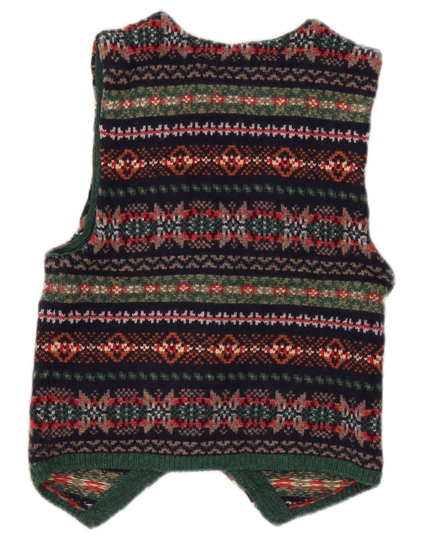Zara Womens Crop vest UK 8 Lille flerfarvet geometrisk uld