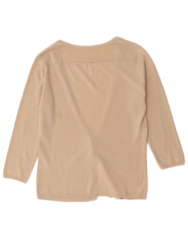 Marks & Spencer Pull Cardigan pour Femme UK 10 Petit Acrylique Beige