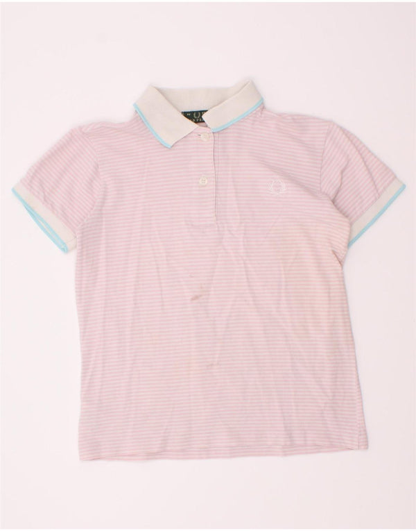 Polo Fred Perry per ragazze 12-13 anni rosa gessato