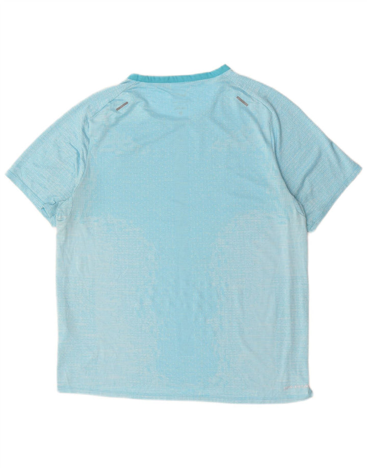Nike Herre Dri Fit T-Shirt Top Stor Blå Nålestribet Polyester