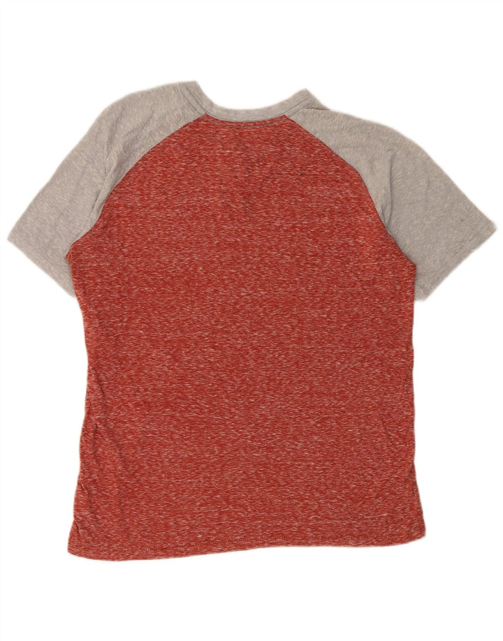 Hurley Mens T-Shirt Top Medium Red Colourblock Polyester