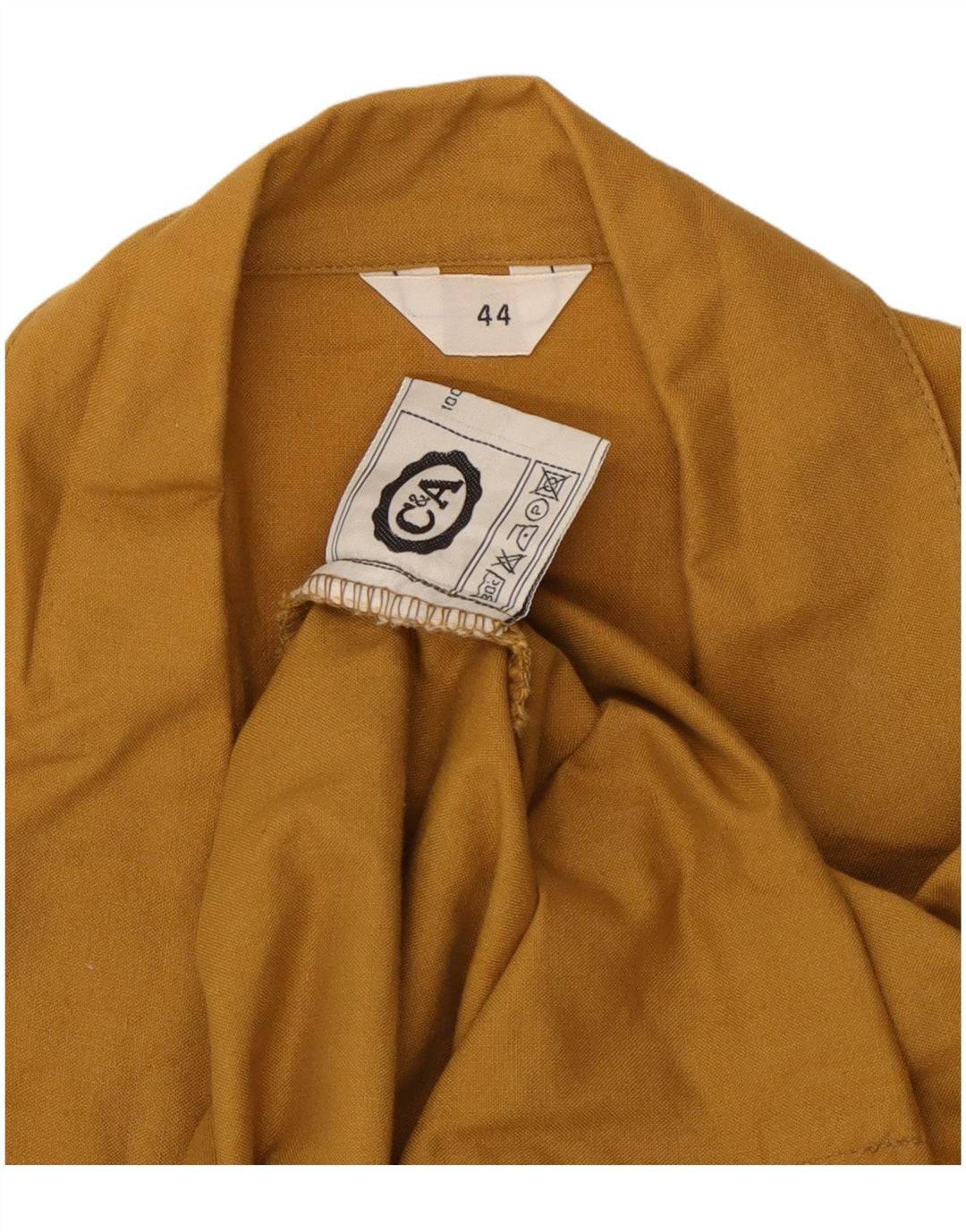 C & A Dame Dobbeltradet Blazer Jakke EU 44 XL Gul Bomuld