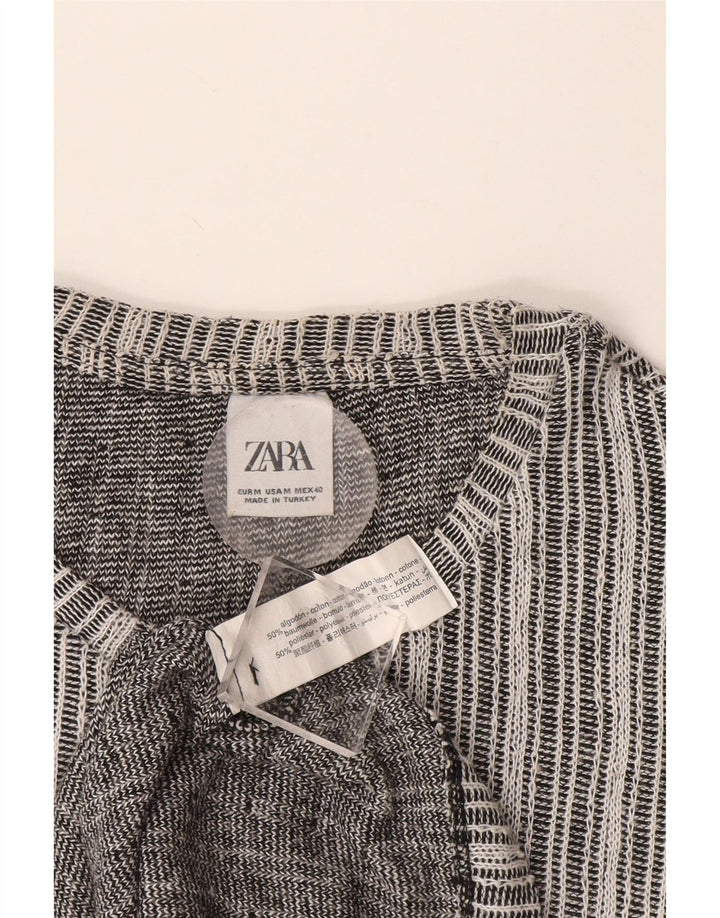 T-shirt Zara da uomo Top in cotone a righe grigio medio