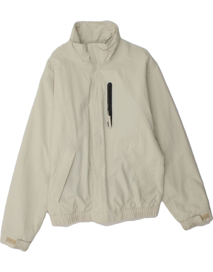 SLAM Mens Bomber Jacket IT 50 Large Beige Nylon Vintage Slam and Second-Hand Slam from Messina Hembry 