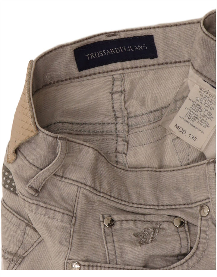 Trussardi Womens Straight Jeans W30 L27 Grey Cotton