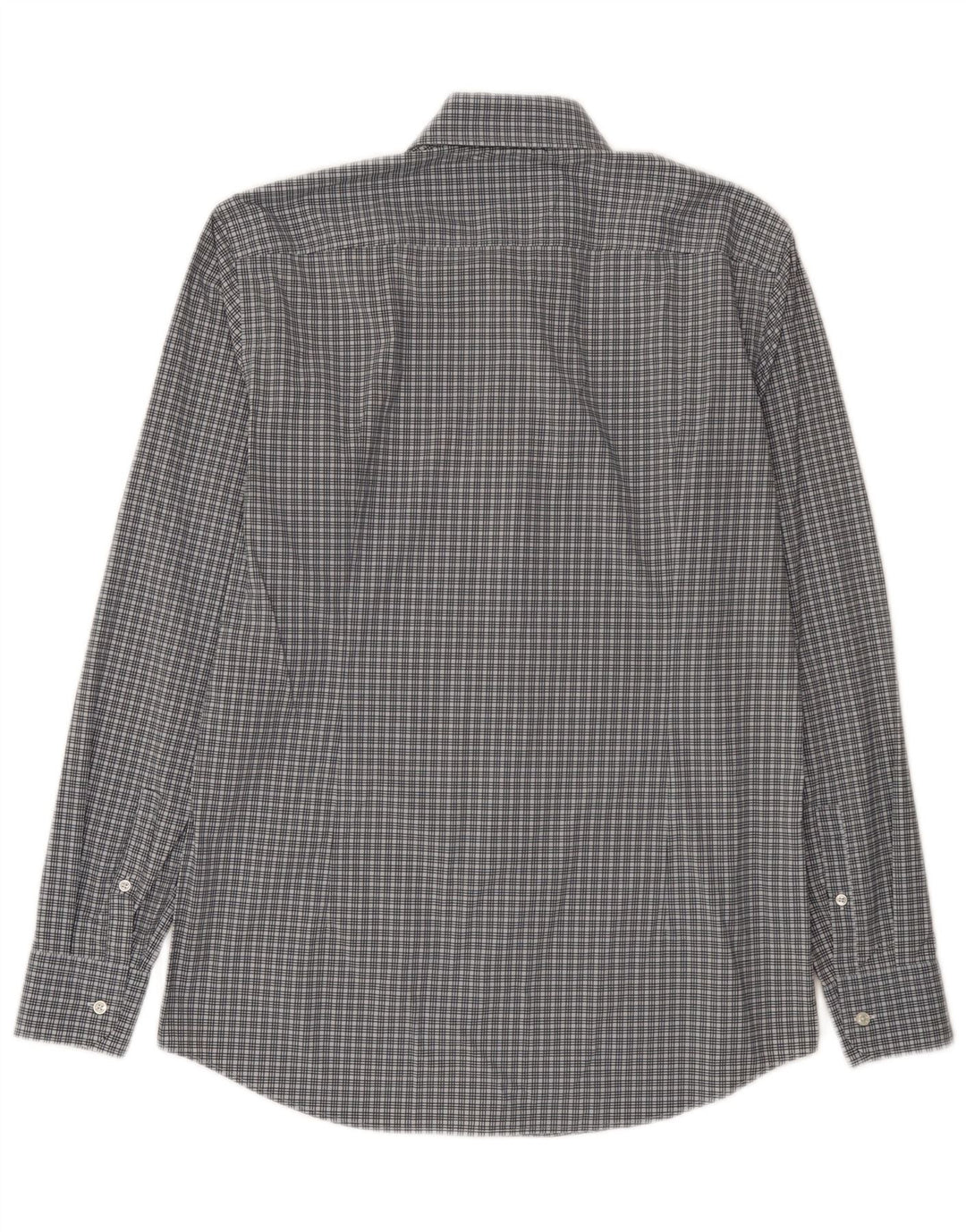 Hugo Boss Mens Slim Fit Shirt Size 40 15 3/4 Medium Blue Check Polyamide