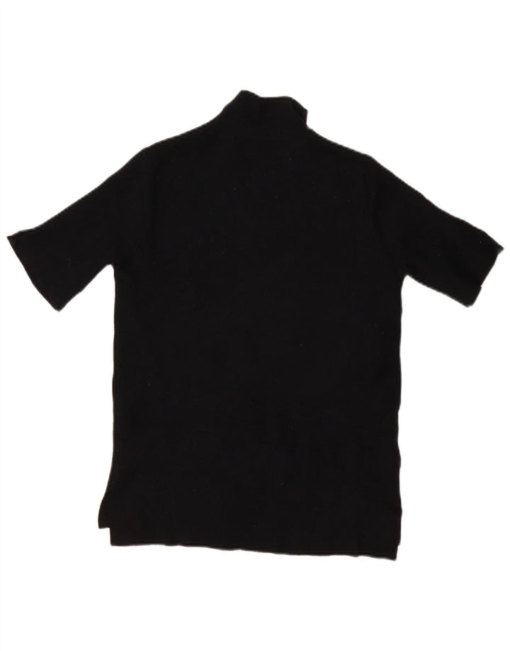 Top a maniche corte in maglia da donna Zara UK 12 viscosa nera media