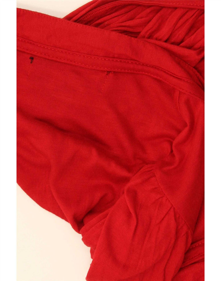Zara Womens 3/4 Sleeve Blouse Top UK 8 Small Red