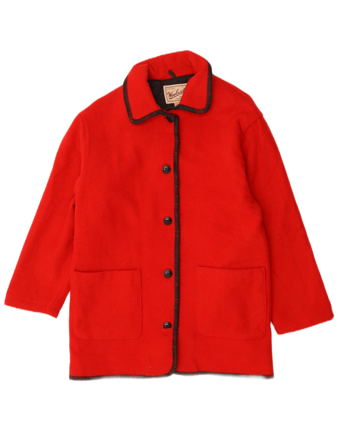 Woolrich Womens Oversized Overcoat UK 14 Medium Red Wool