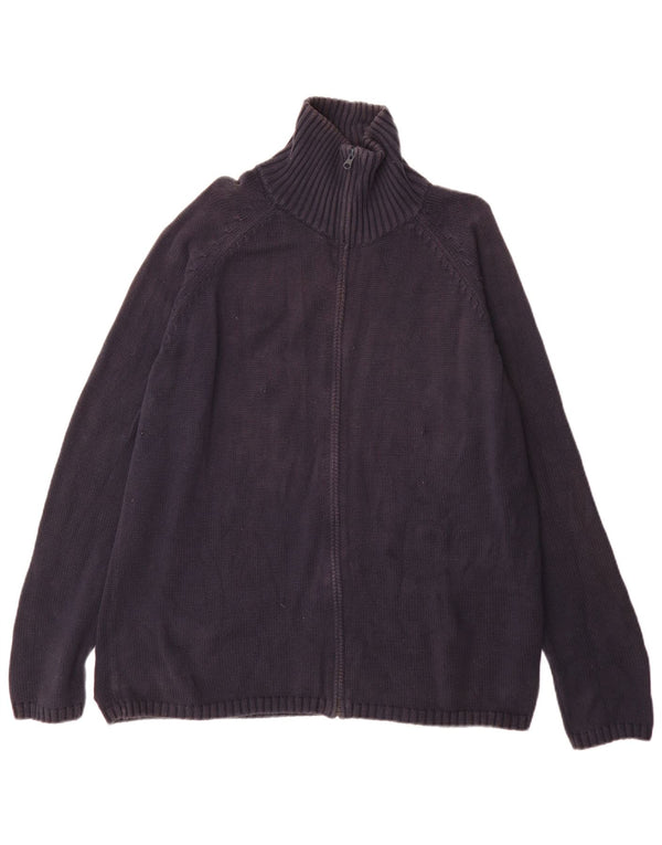 Maglione cardigan da uomo Zara XL in cotone blu navy