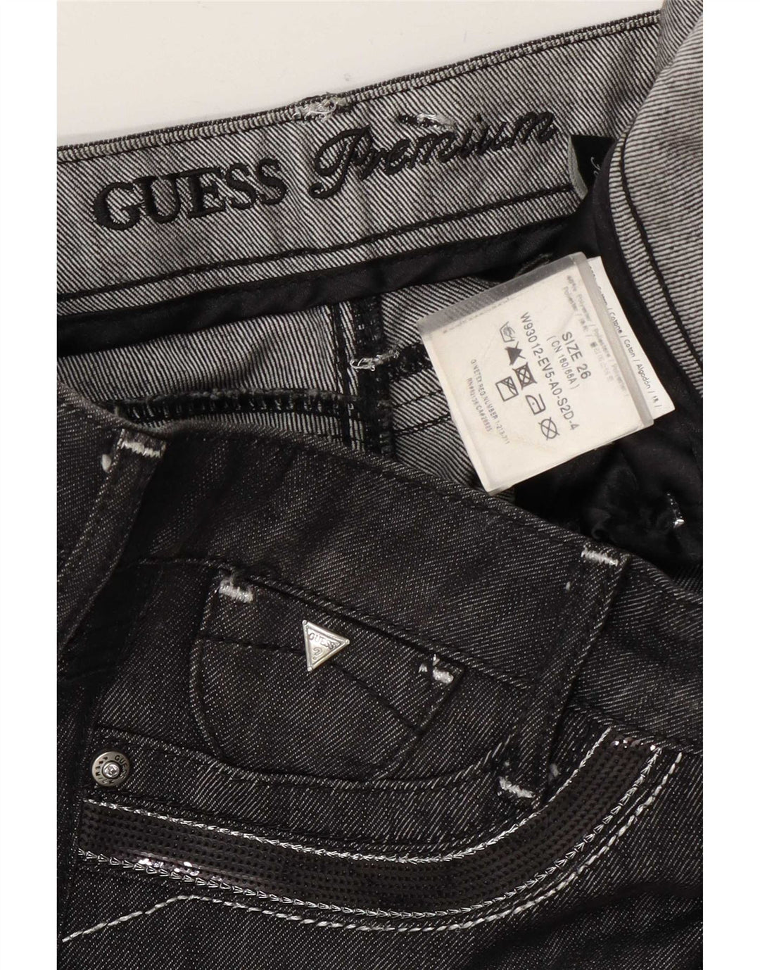 Guess Damen Bootcut Slim Jeans W26 L33 Graue Baumwolle