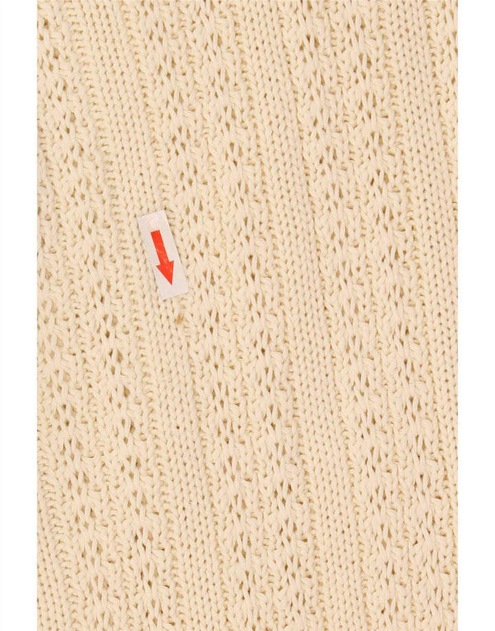Allison Wingate Mens Roll Neck Jumper Sweater Large Off White Cotton