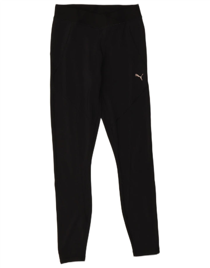 PUMA Womens Slim Fit Leggings UK 10 Small  Black Polyester