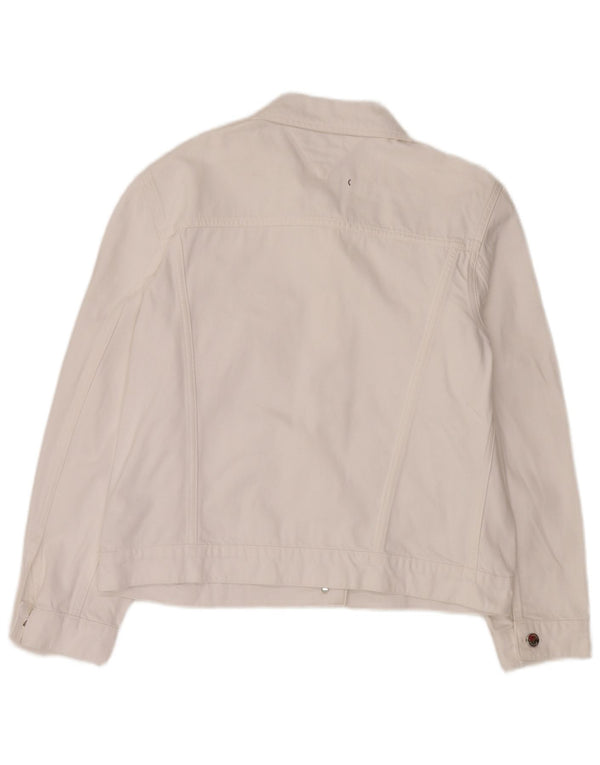 Tommy Hilfiger Womens Denim Jacket US 12 Large White Cotton